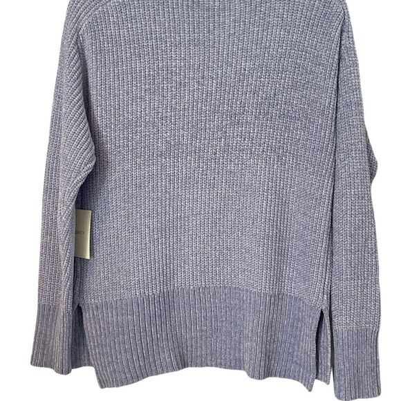 Cynthia Rowley - Knit zip collar Long Sleeve Sweater Size: Large Color:Cool Blue - Picture 5 of 9